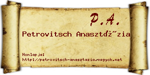 Petrovitsch Anasztázia névjegykártya