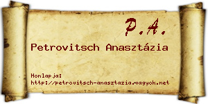 Petrovitsch Anasztázia névjegykártya