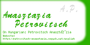 anasztazia petrovitsch business card